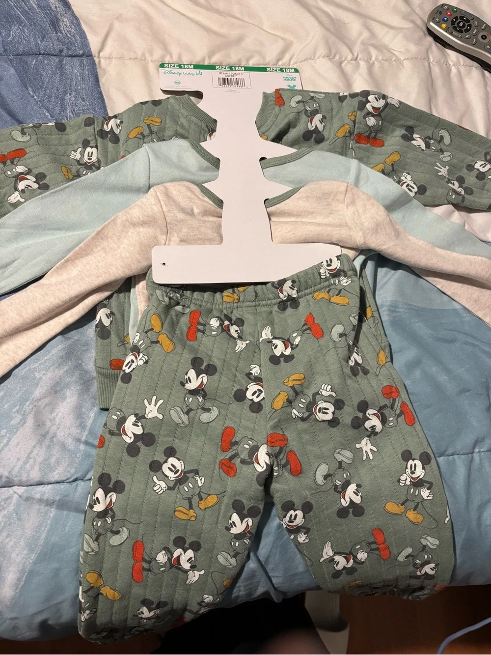 Disney Mickey Mouse Green and Cream Kids Joggers Set - 3 Styles